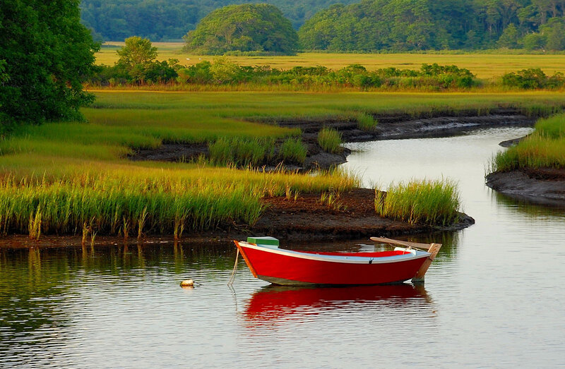 Red Boat in Marsh