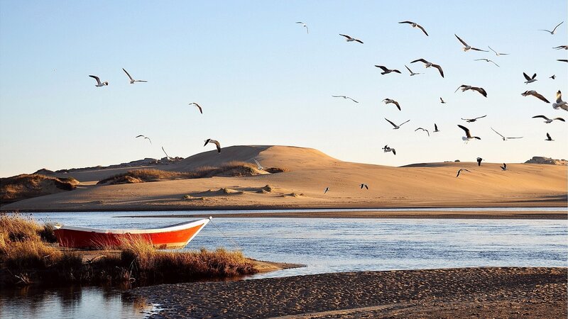 Red Boat on Riverbank