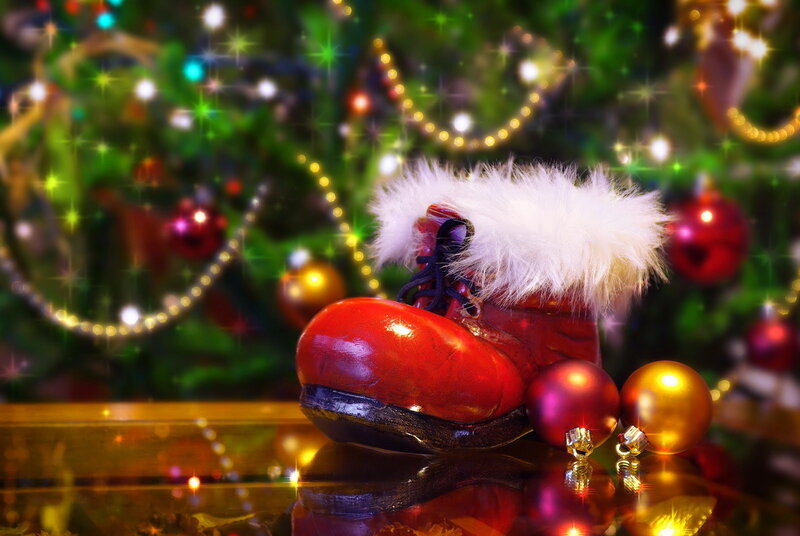 Red Boot with Fur Trim