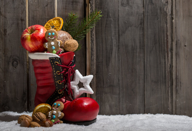 Red Boot with Holiday Treats