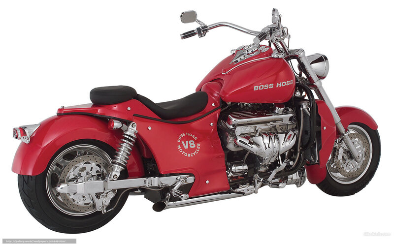 Red Boss Hoss Motorcycle — Neutral
