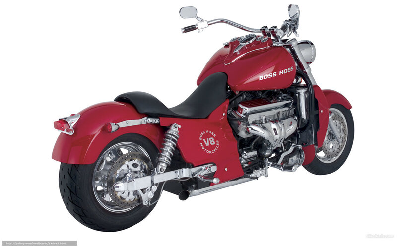 Red Boss Hoss Motorcycle