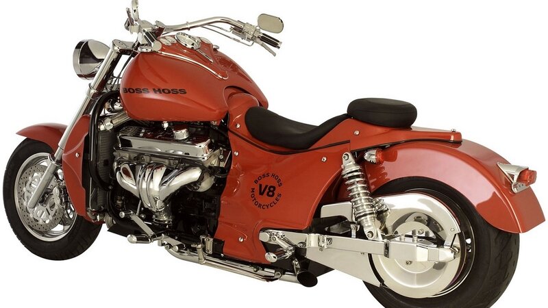 red boss hoss v8 motorcycle