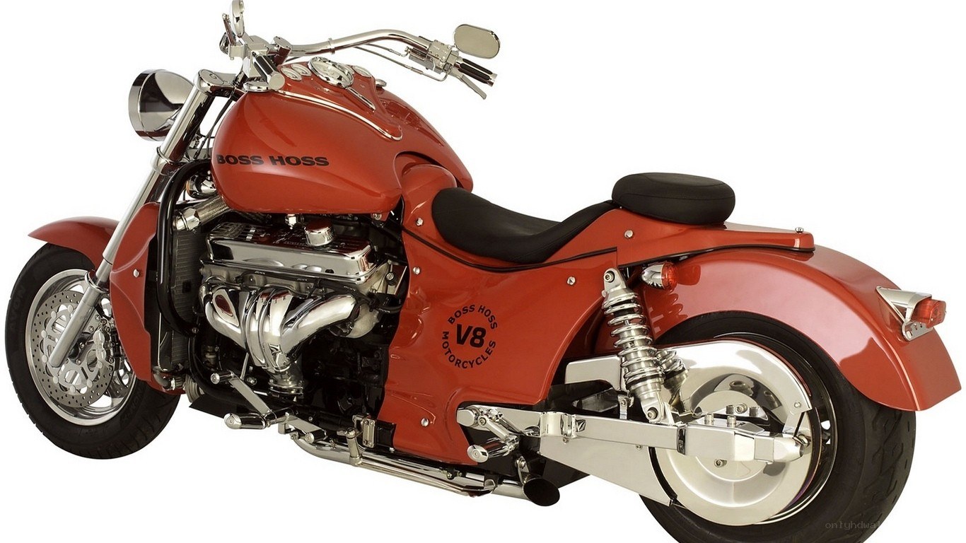 red boss hoss v8 motorcycle