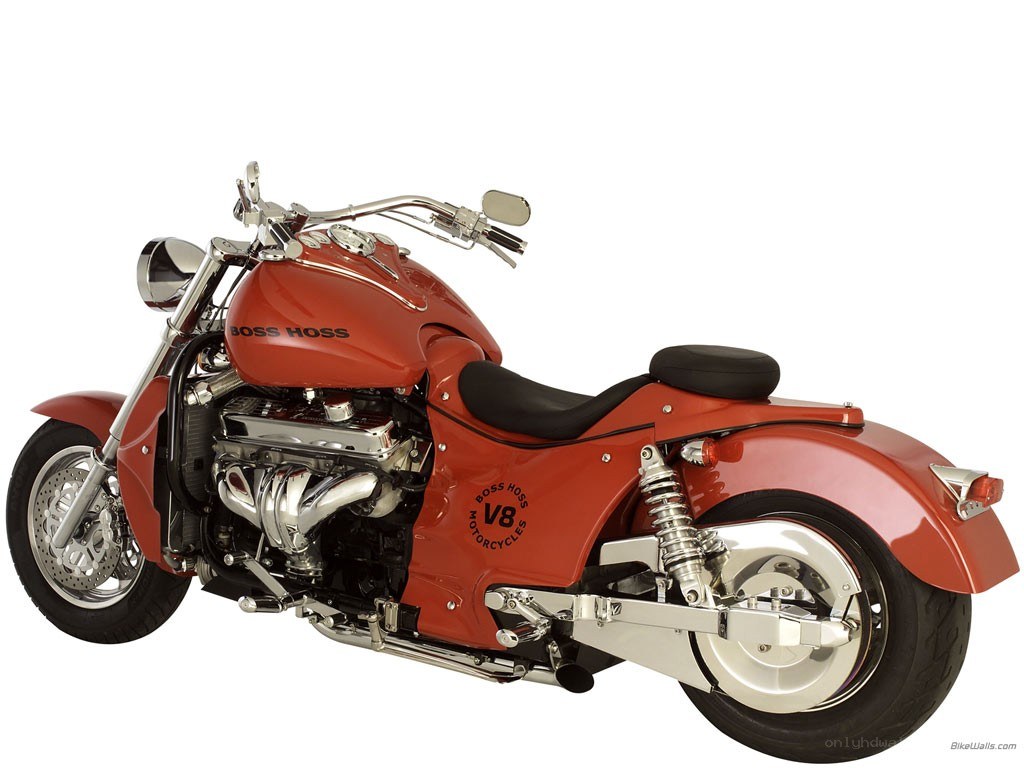 red boss hoss v8 motorcycle