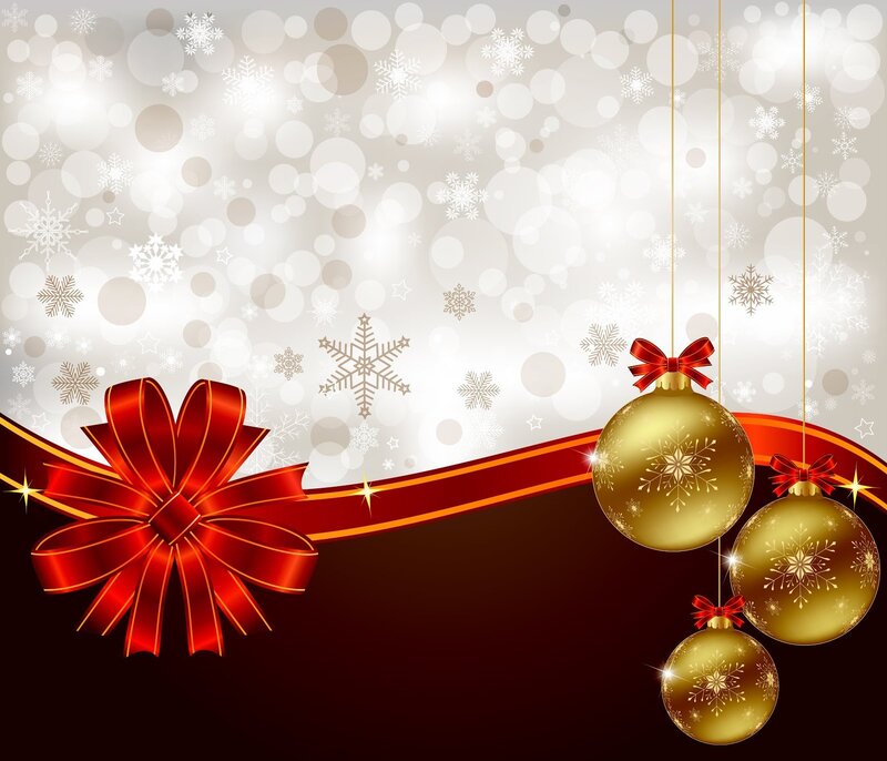 Red Bow and Gold Ornaments