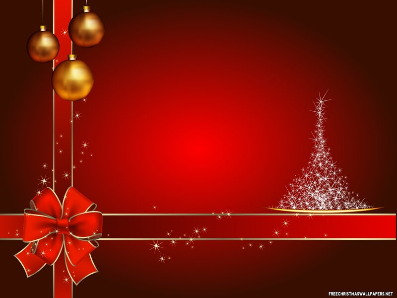 Red Bow and Ornaments — Festive