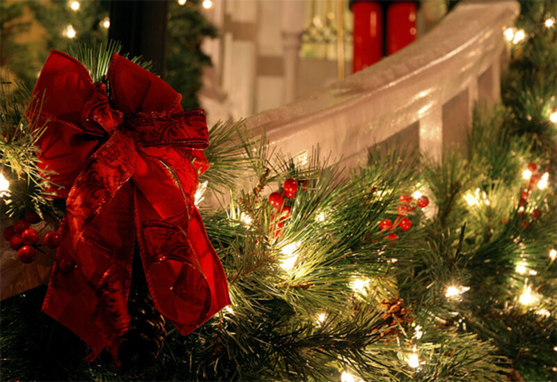 Red Bow on Garland