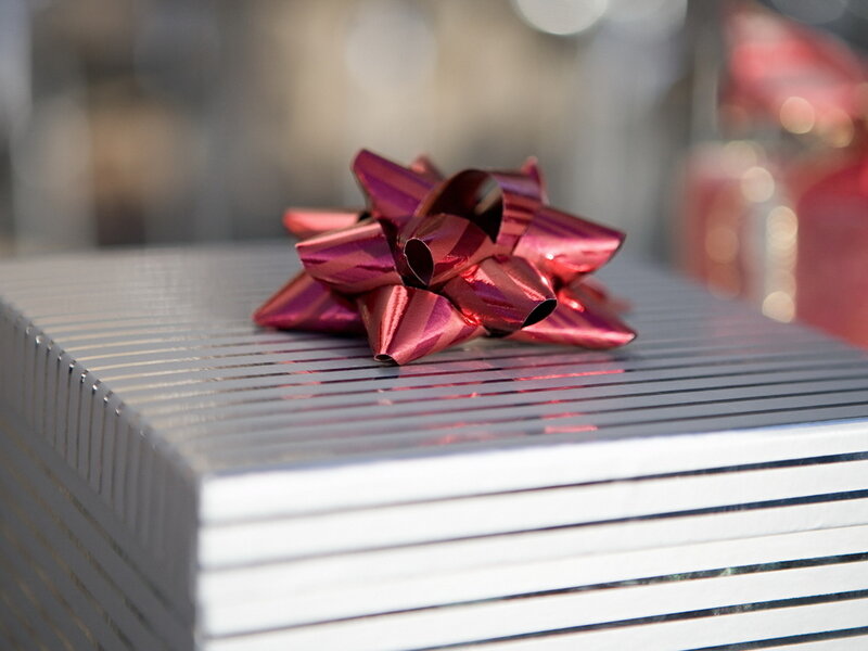 Red Bow on Gift Box — Festive