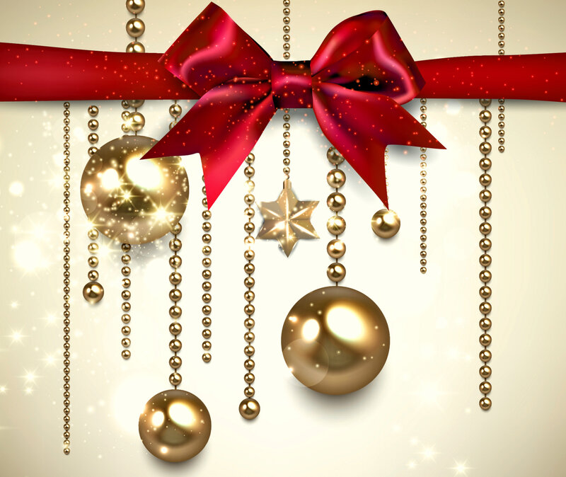 Red Bow with Gold Ornaments