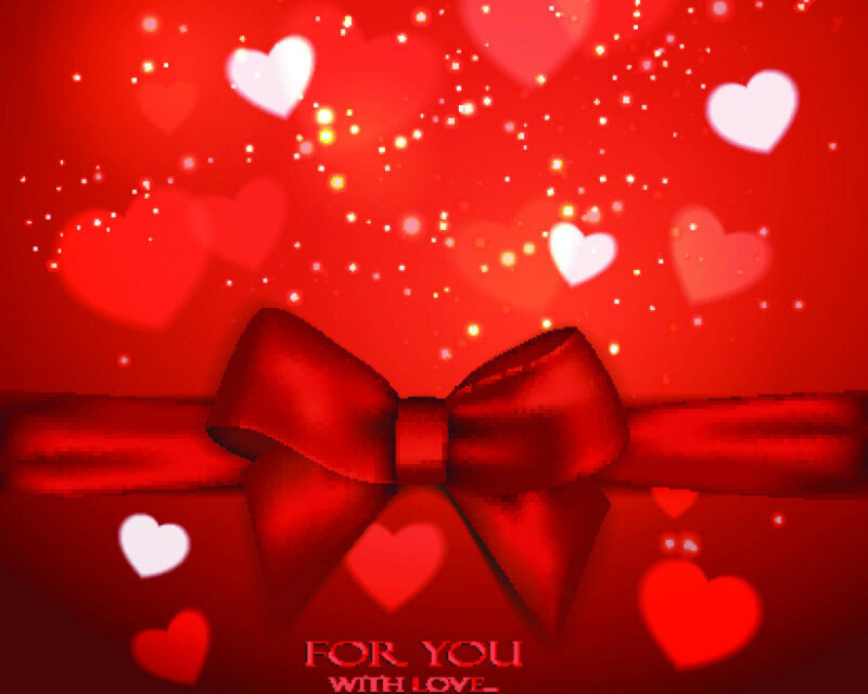 Red Bow with Hearts