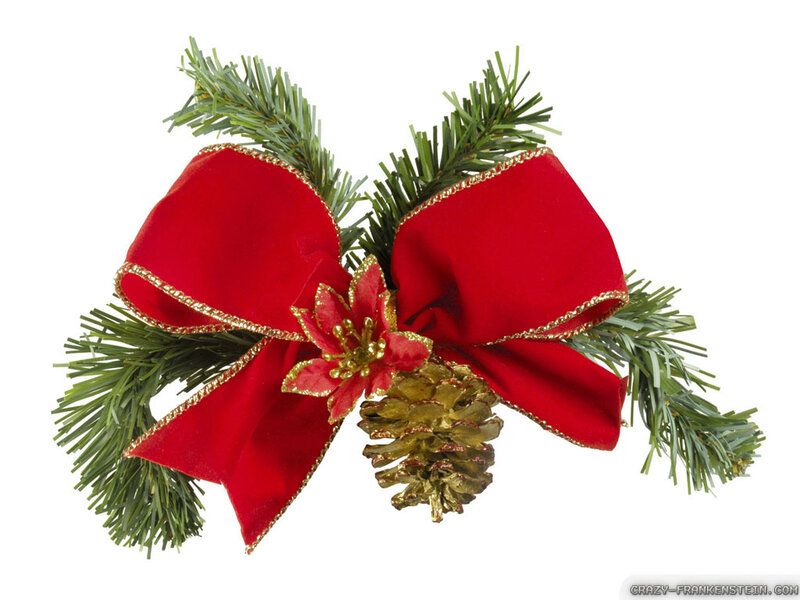 Red Bow with Pinecone