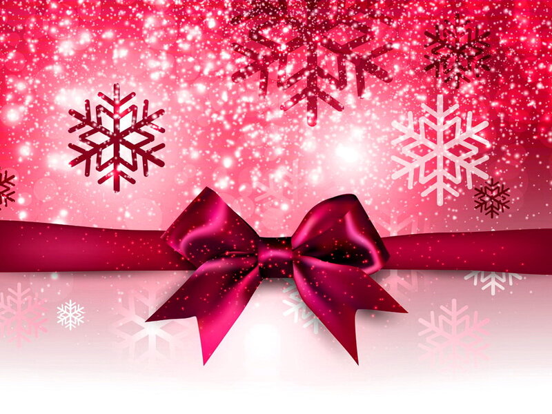 Red Bow with Snowflakes
