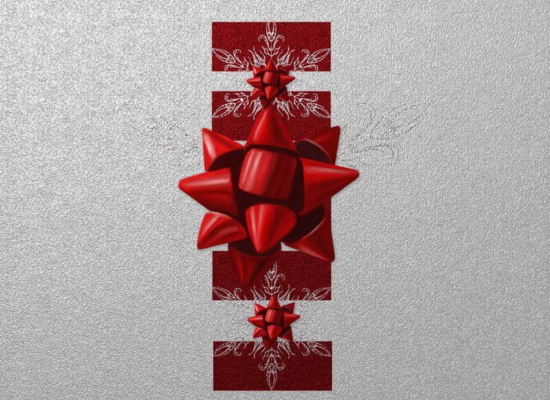 Red Bows on Gift Boxes — Festive