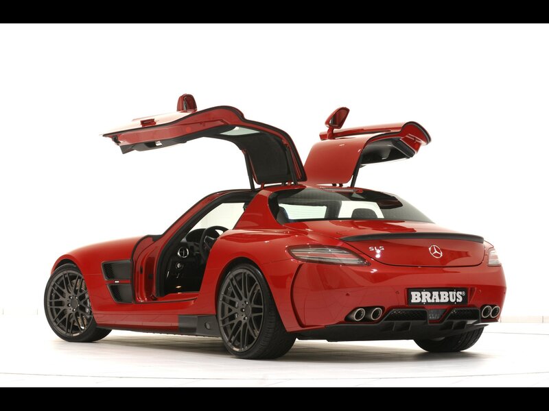 Red Brabus SLS AMG sports car