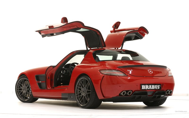 Red Brabus SLS AMG sports car