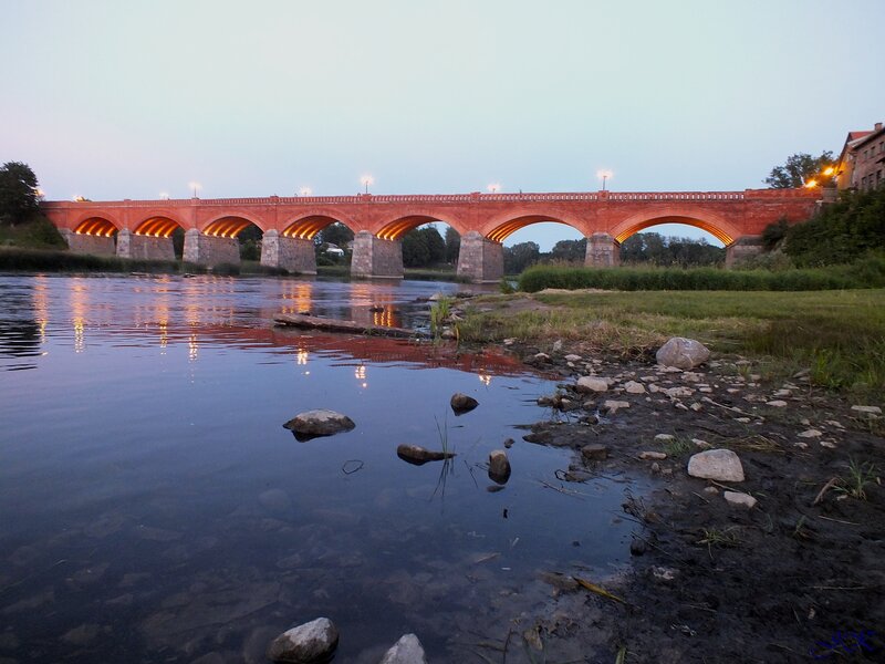 Red Brick Bridge at Dusk