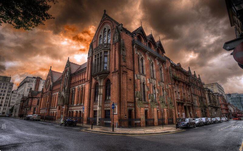 Red Brick Building — Brown, Dramatic