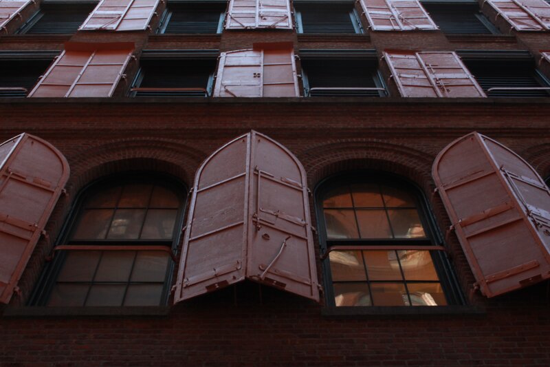 Red Brick Building — Dramatic, Night