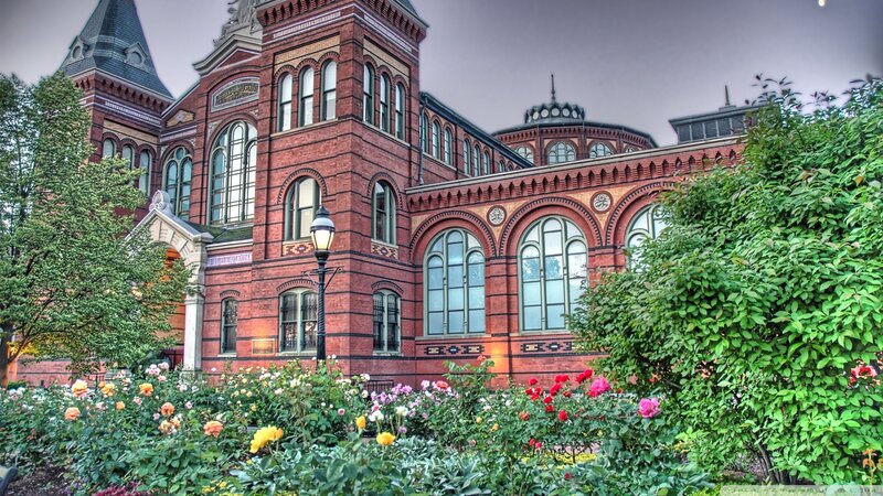 Red Brick Building with Flowers