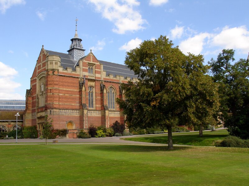 Red brick building with spire