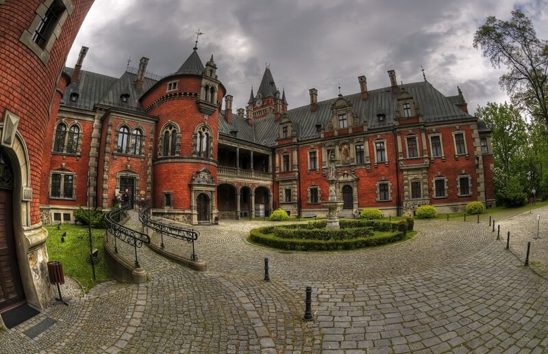 Red Brick Castle Courtyard