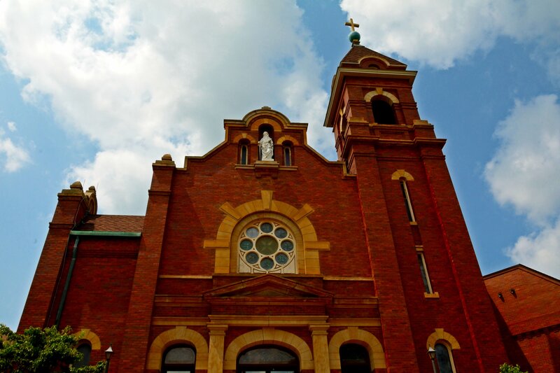 Red Brick Church — Dramatic, Afternoon