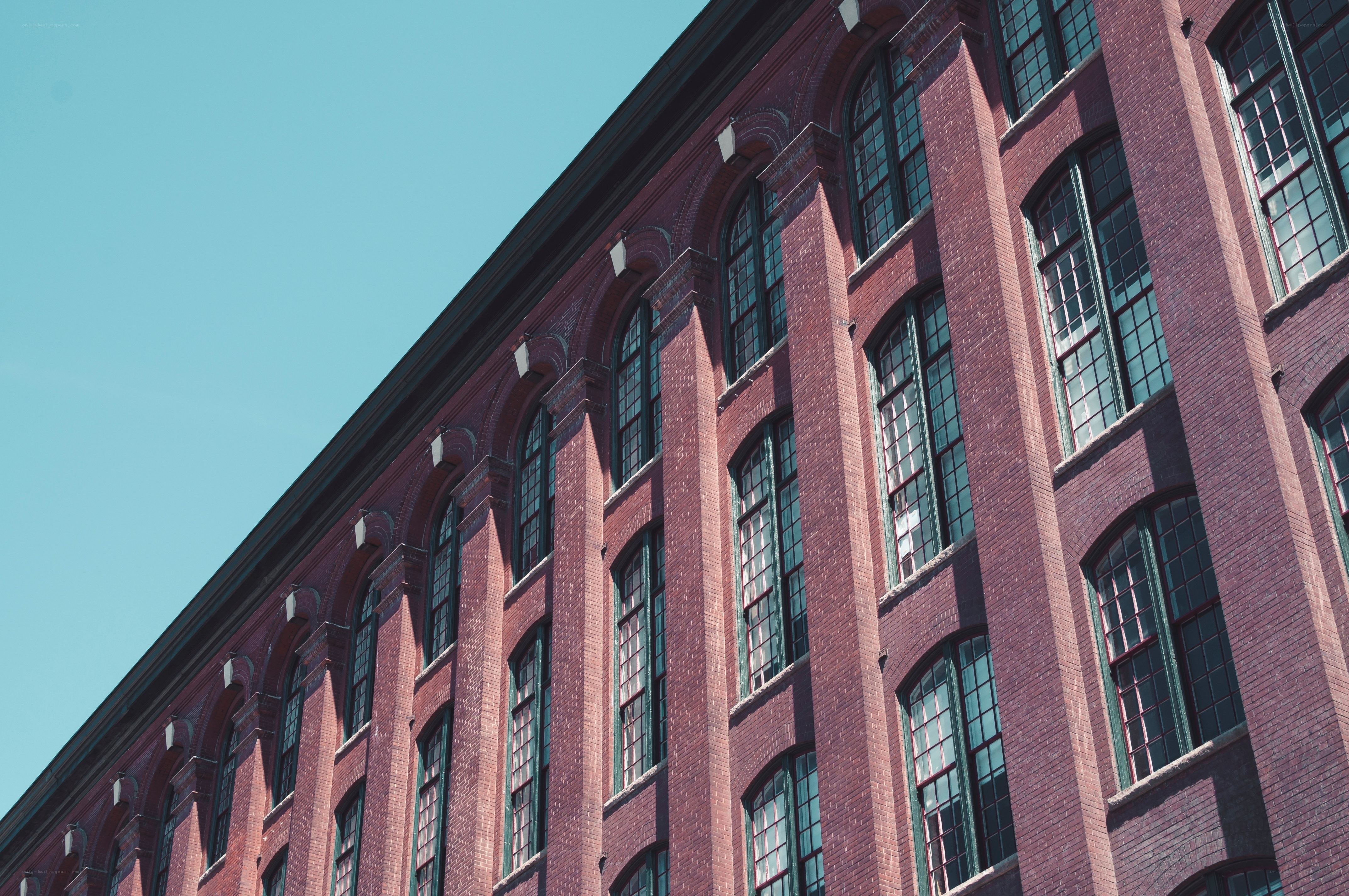 Red brick factory building