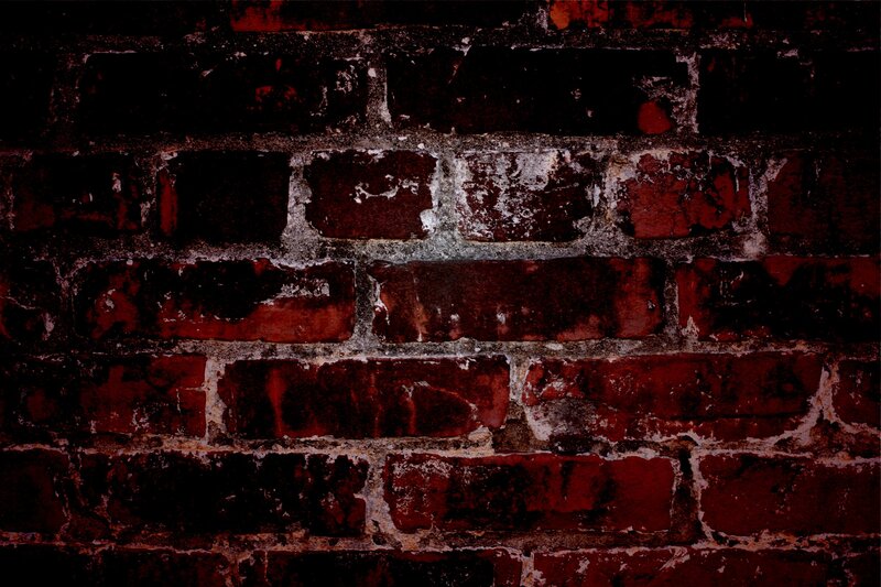 Red Brick Wall — Dark, Photograph, Mortar