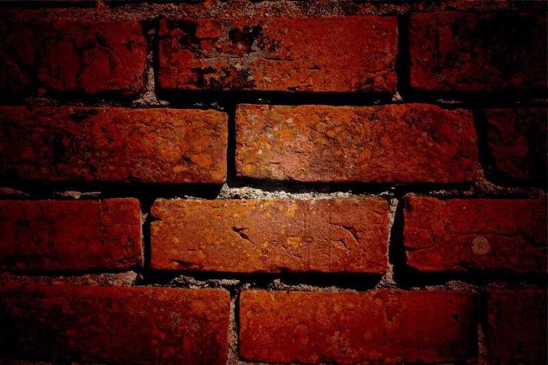 Red Brick Wall — Dramatic, Photograph, Mortar, Brown