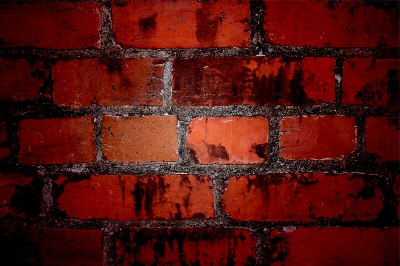 Red Brick Wall — Dramatic, Photograph, Mortar