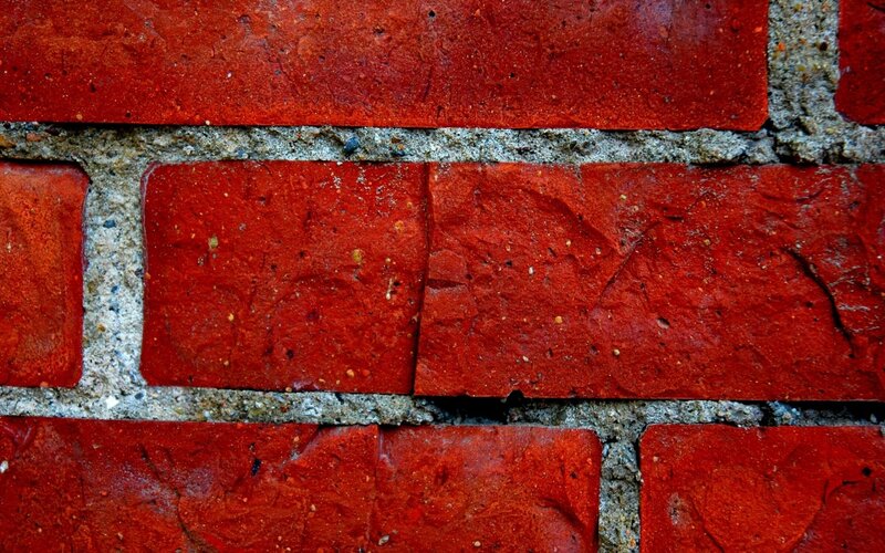 Red Brick Wall — Textured, Photograph, Mortar