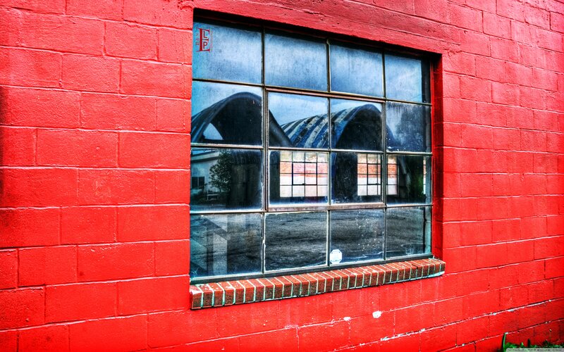 Red Brick Wall Window — Dramatic