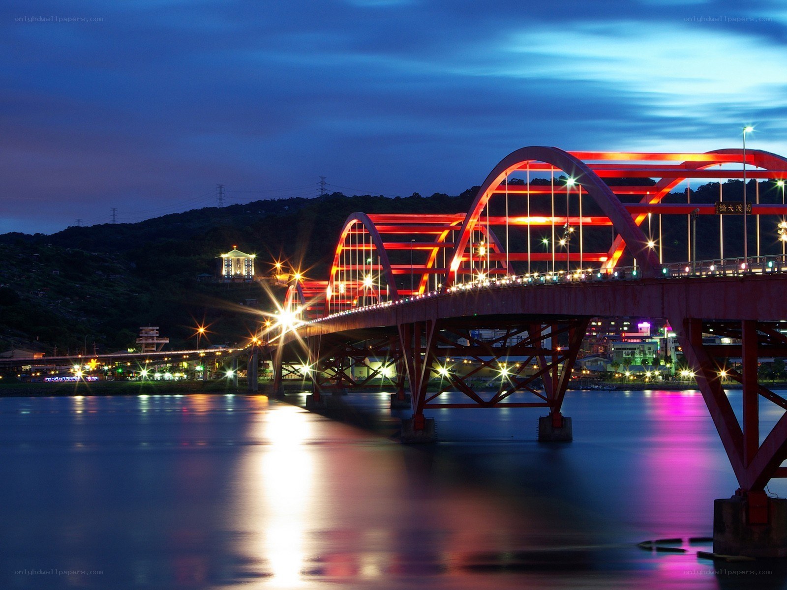 Red Bridge at Night