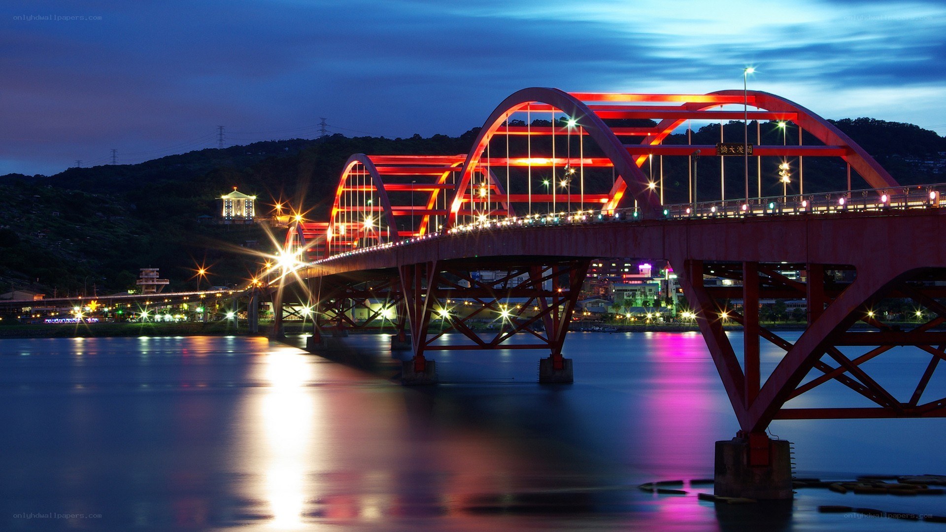 Red Bridge at Night