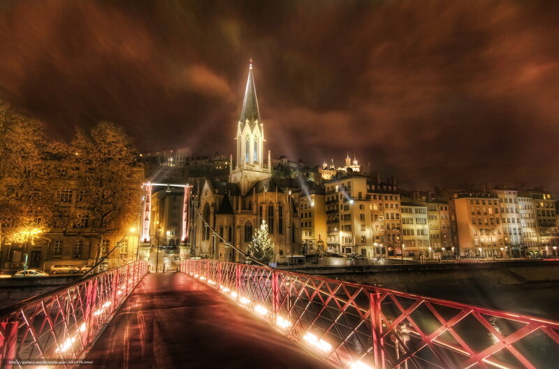 Red Bridge at Night — Dramatic