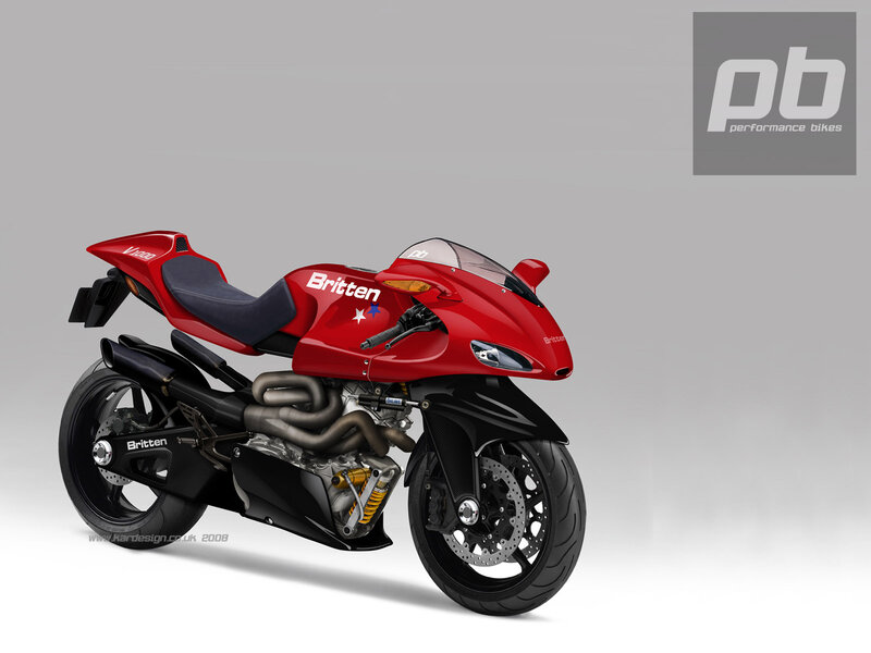Red Britten V1000 motorcycle