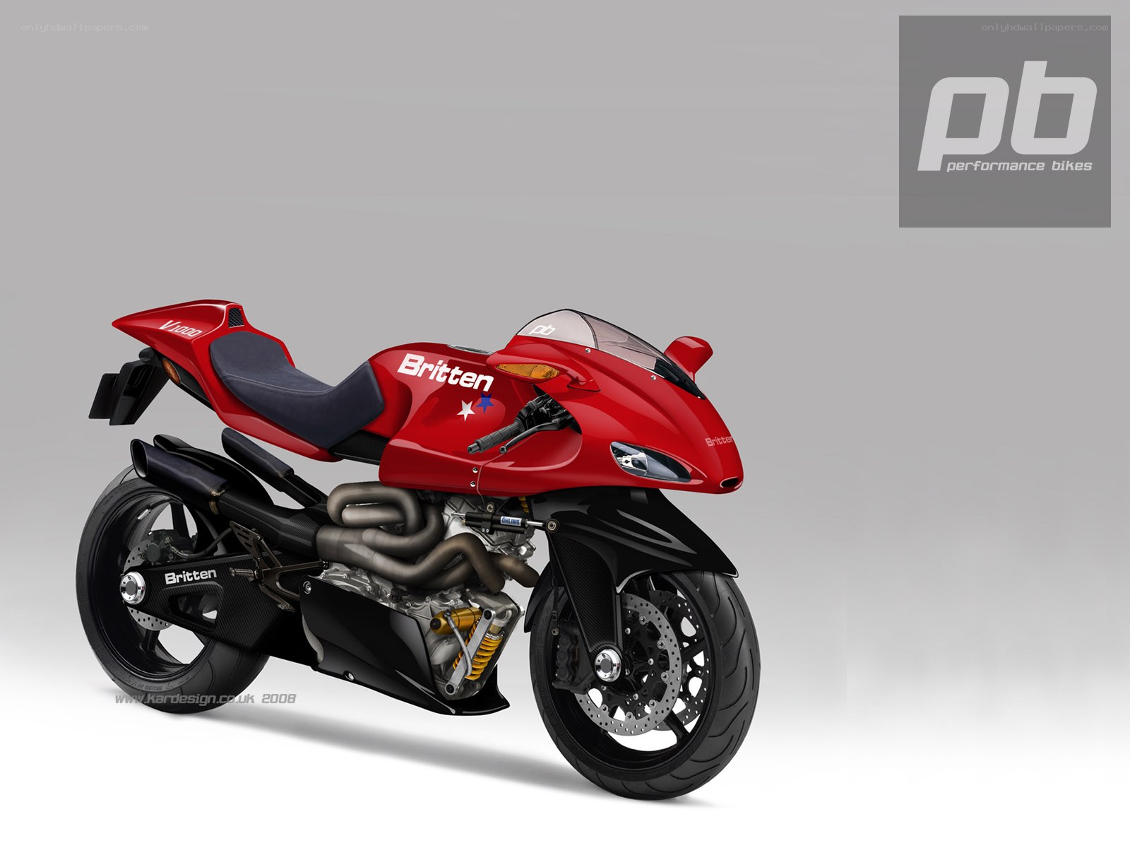 Red Britten V1000 motorcycle