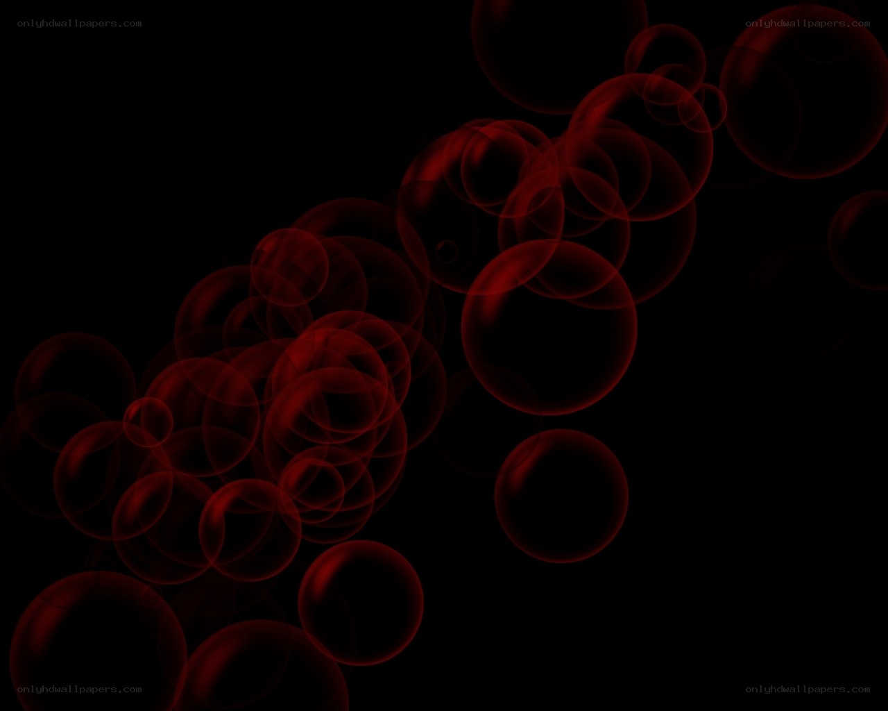 Red bubbles on black background