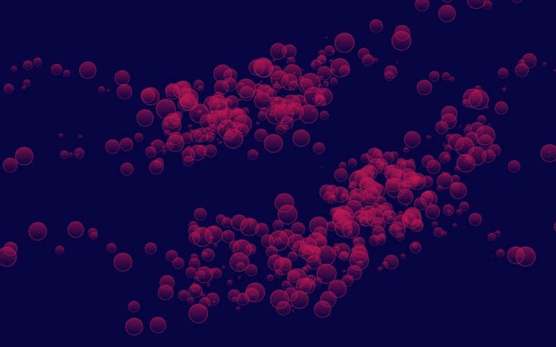 Red Bubbles on Dark Background