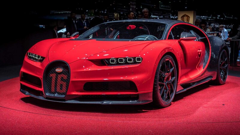 Red Bugatti Chiron — Dramatic, Photograph