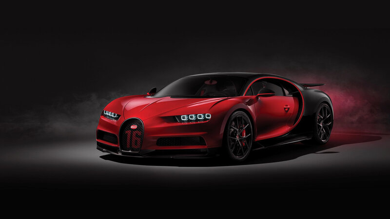 Red Bugatti Chiron — Dramatic