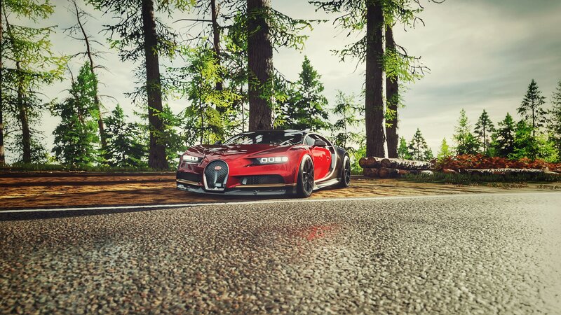 Red Bugatti Chiron — Serene