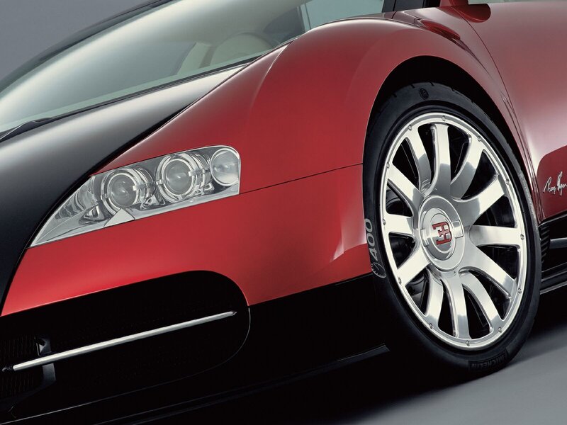 Red Bugatti Veyron — Dramatic, Photograph, Headlight, Wheel