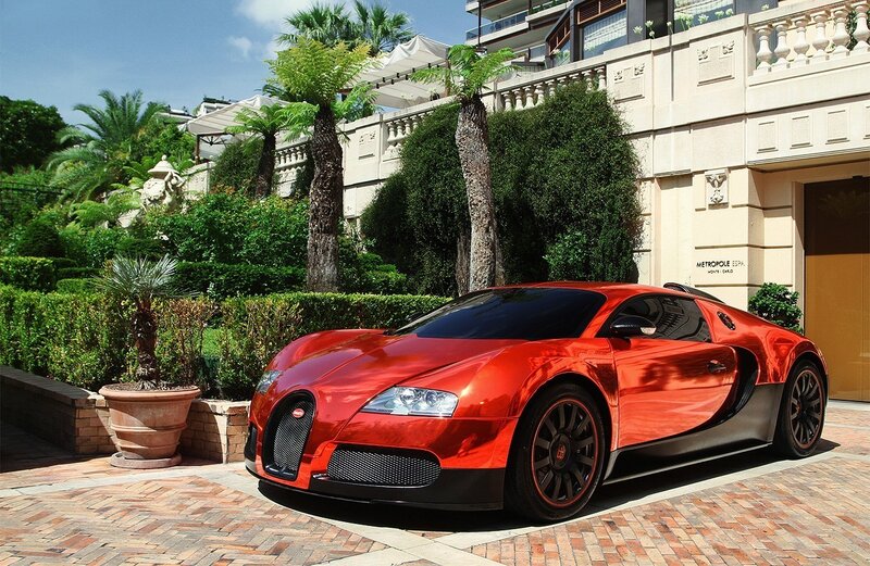 Red Bugatti Veyron in Monaco