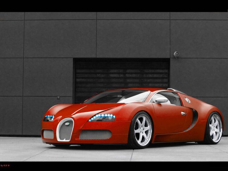 Red Bugatti Veyron sports car