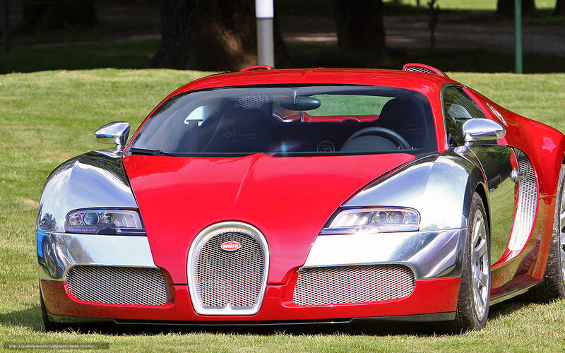 Red Bugatti Veyron sports car