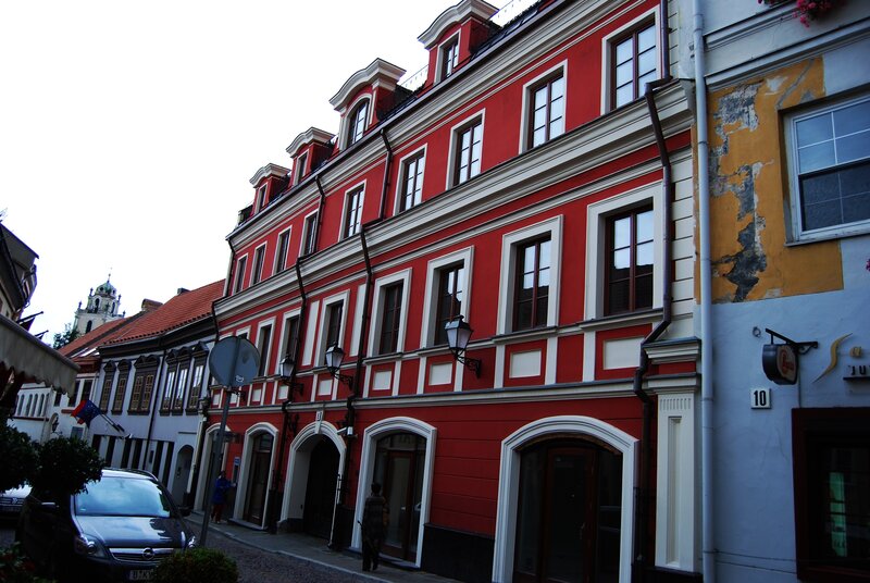 Red building in old town