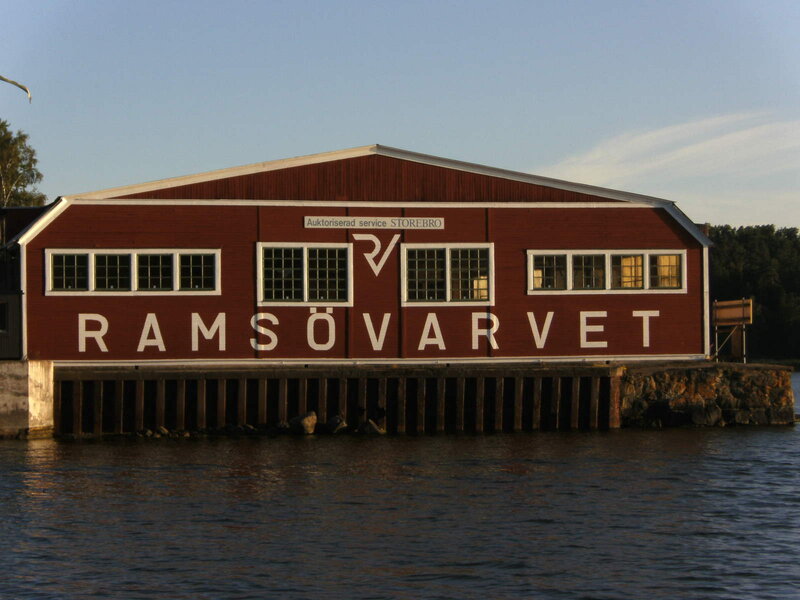 Red Building on Water