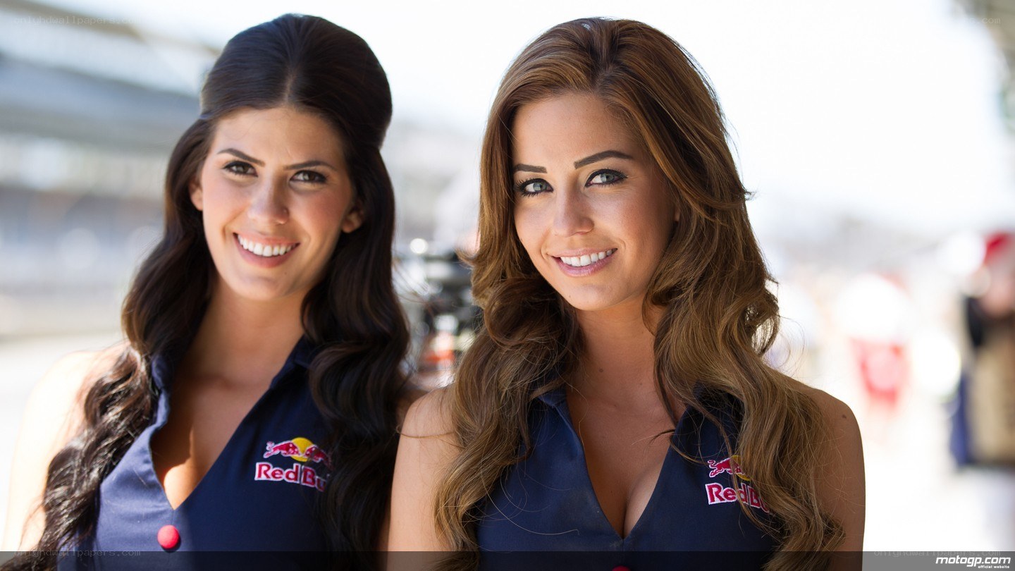 Red Bull event models smiling